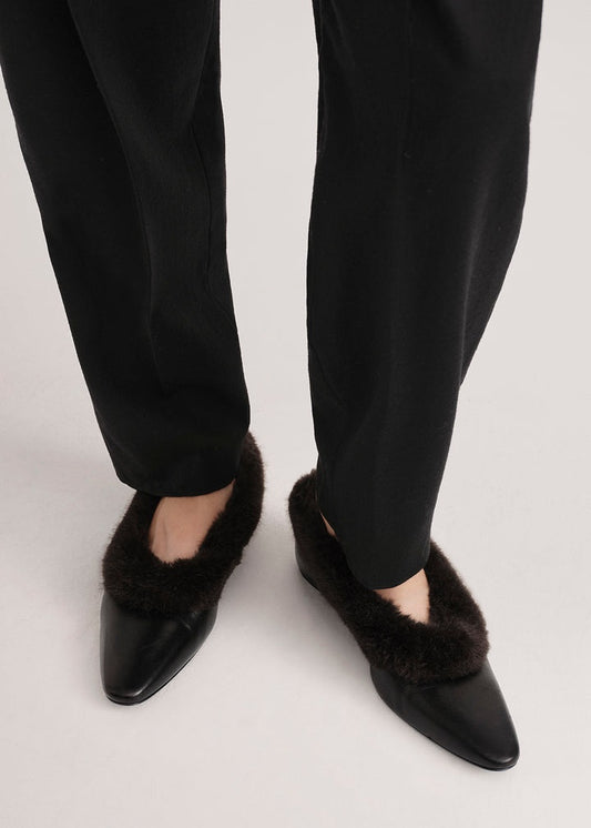 Toteme The Faux Fur Trim Ballerina Ballet flats