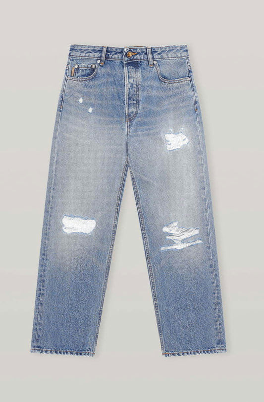 Ganni Low-rise Relaxed Distressed Jeans