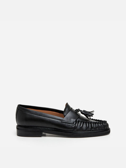 Flattered Sigrid Leather Black Loafers
