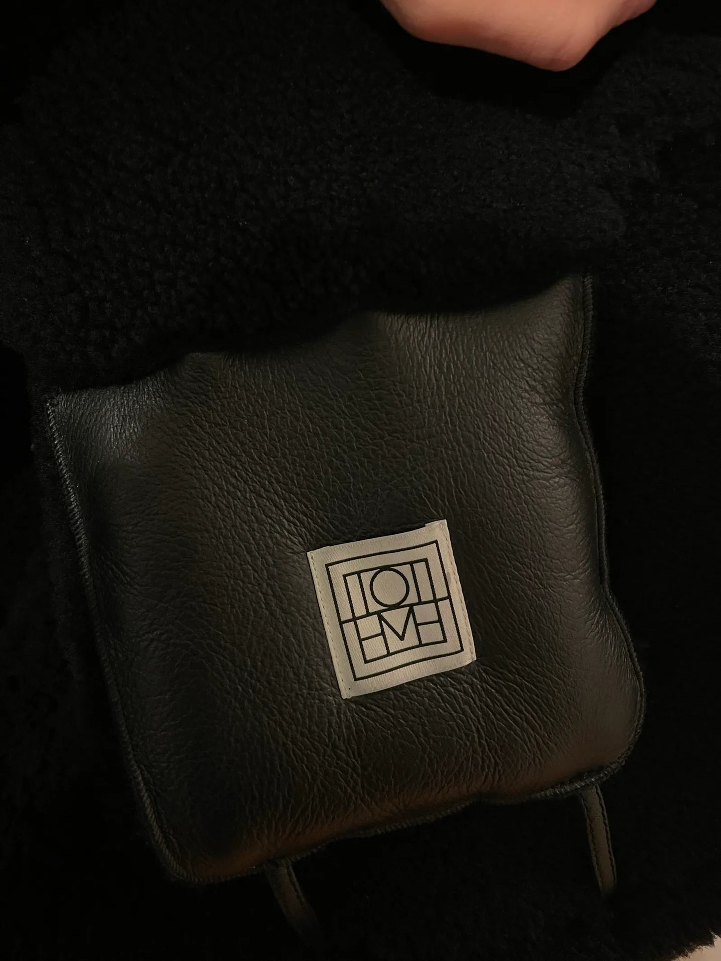 Toteme Signature Shealing Black Leather jacket