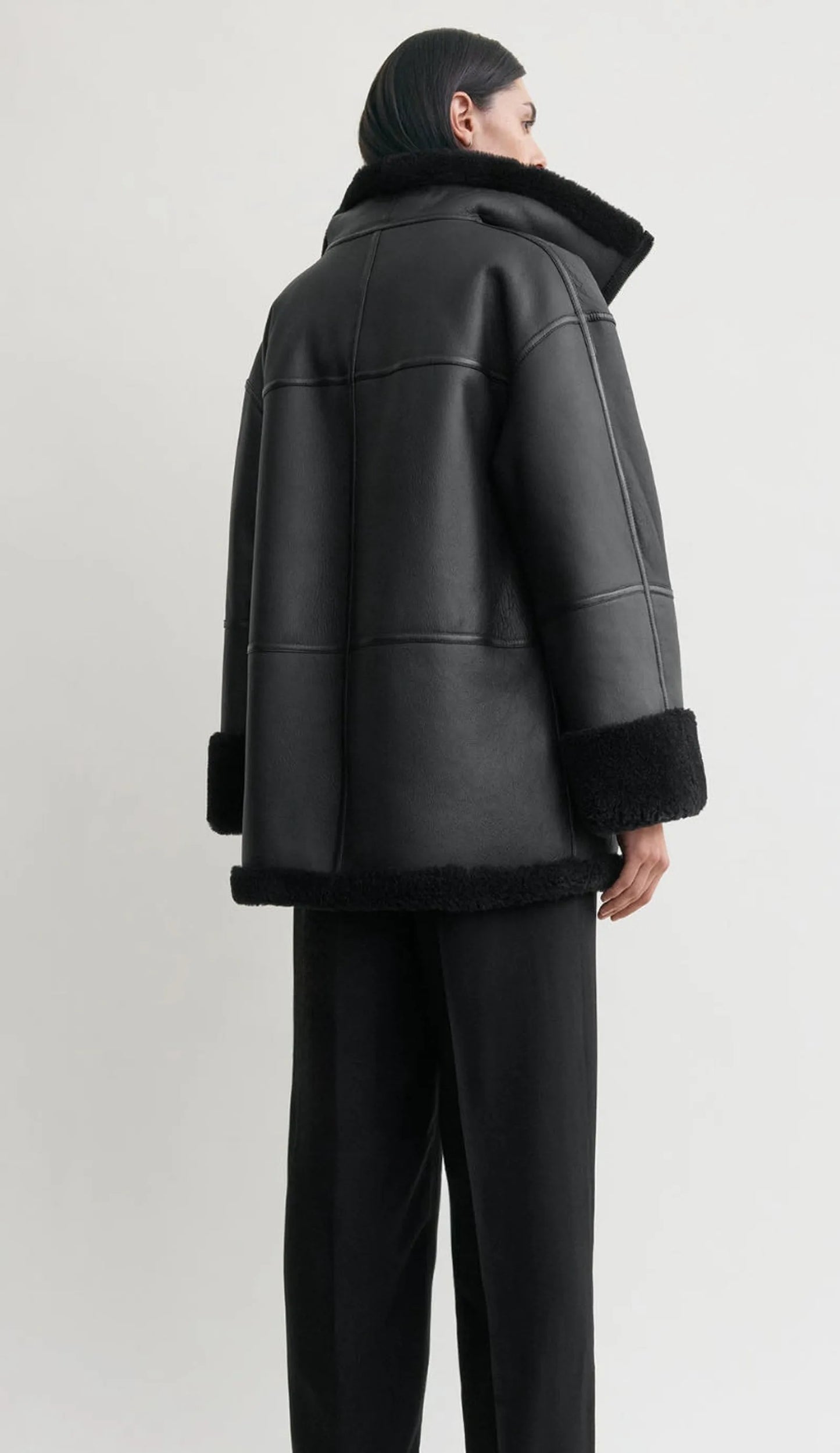 Toteme Signature Shealing Black Leather jacket