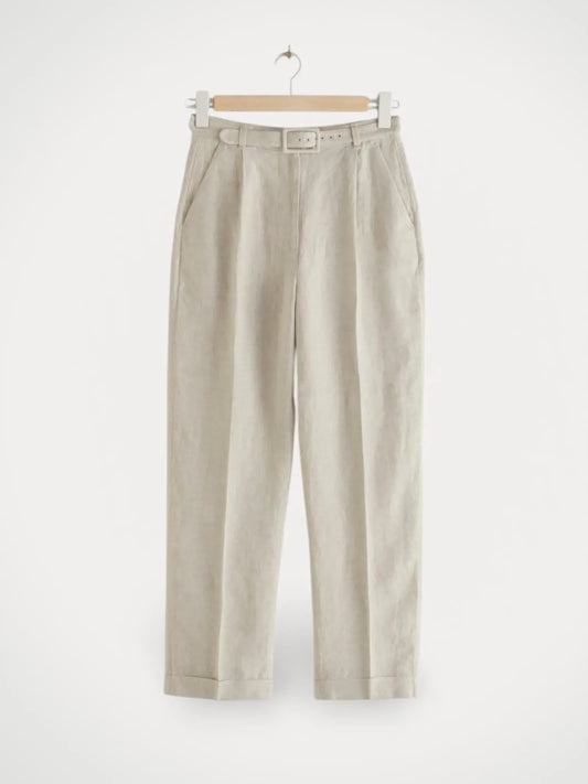 & Other Stories High Rise Linen Trousers