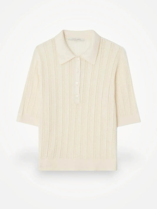 A Day's March Hazel Pointelle Polo Shirt