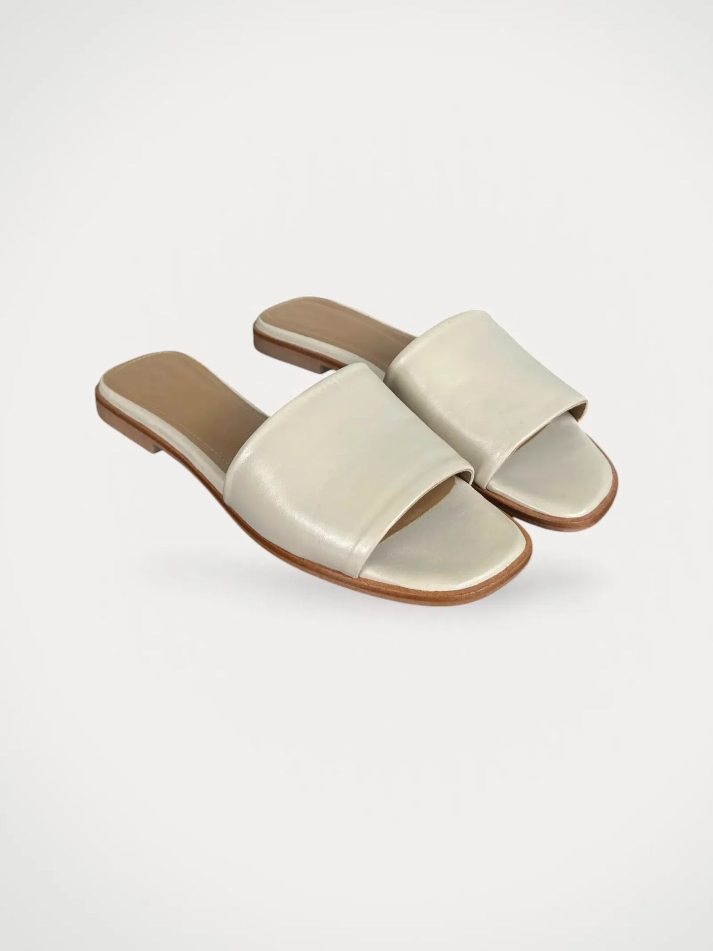 Flattered Mouna Leather White Sandalen