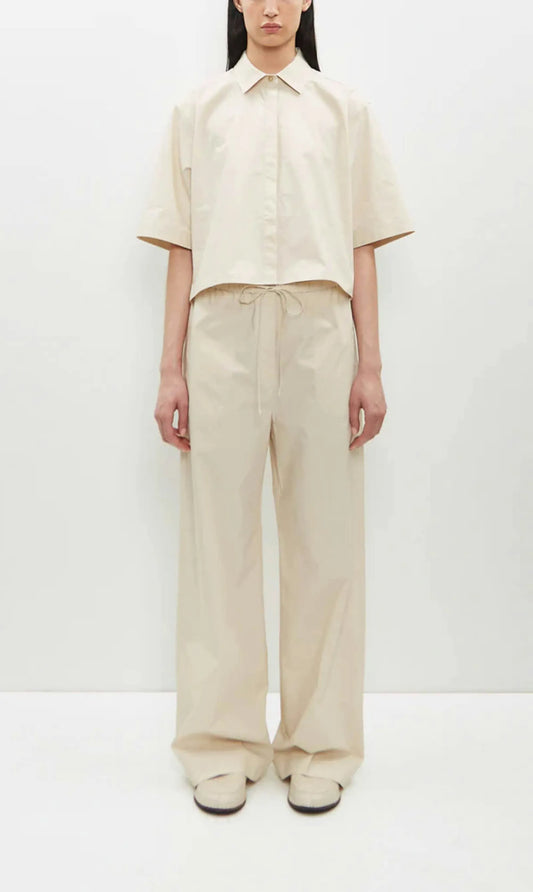 Toteme Cropped Cotton Poplin & Drawstring Set
