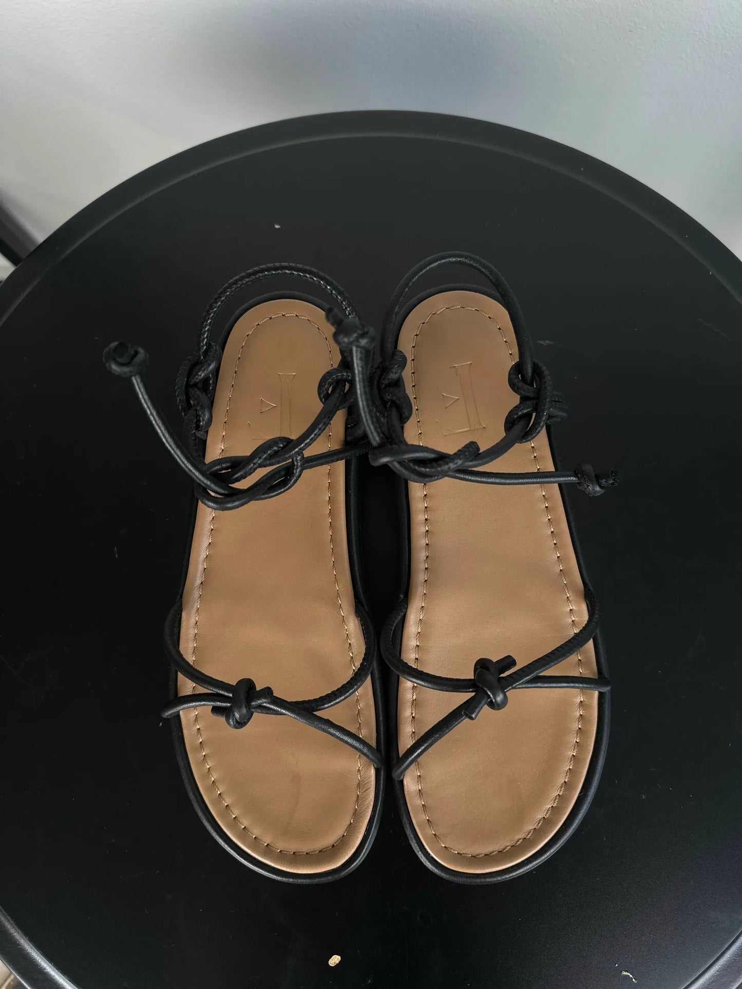 Flattered Heather Leather Black Sandalen