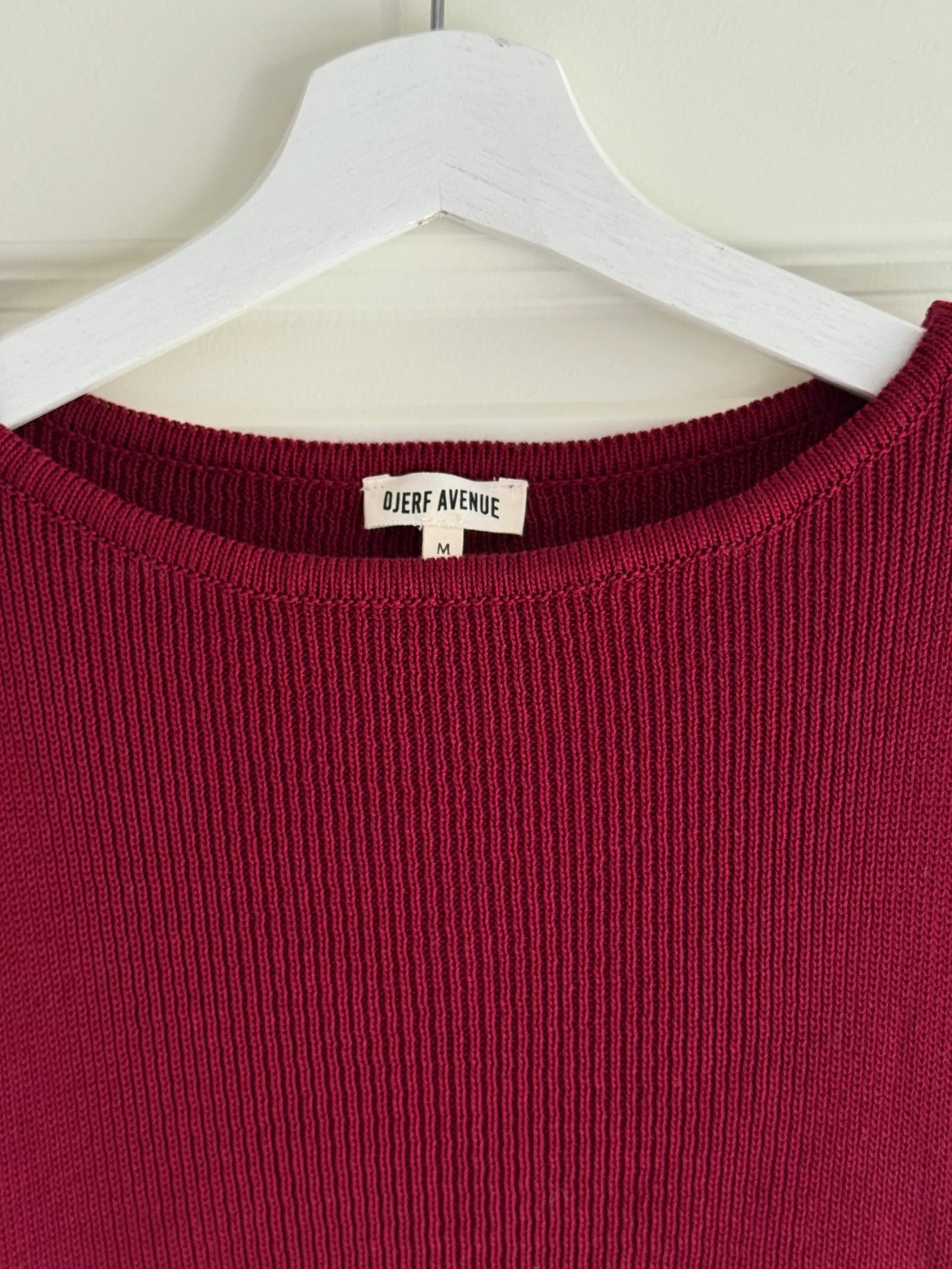 Djerf Avenue Knitted Bateau Cranberry Dress