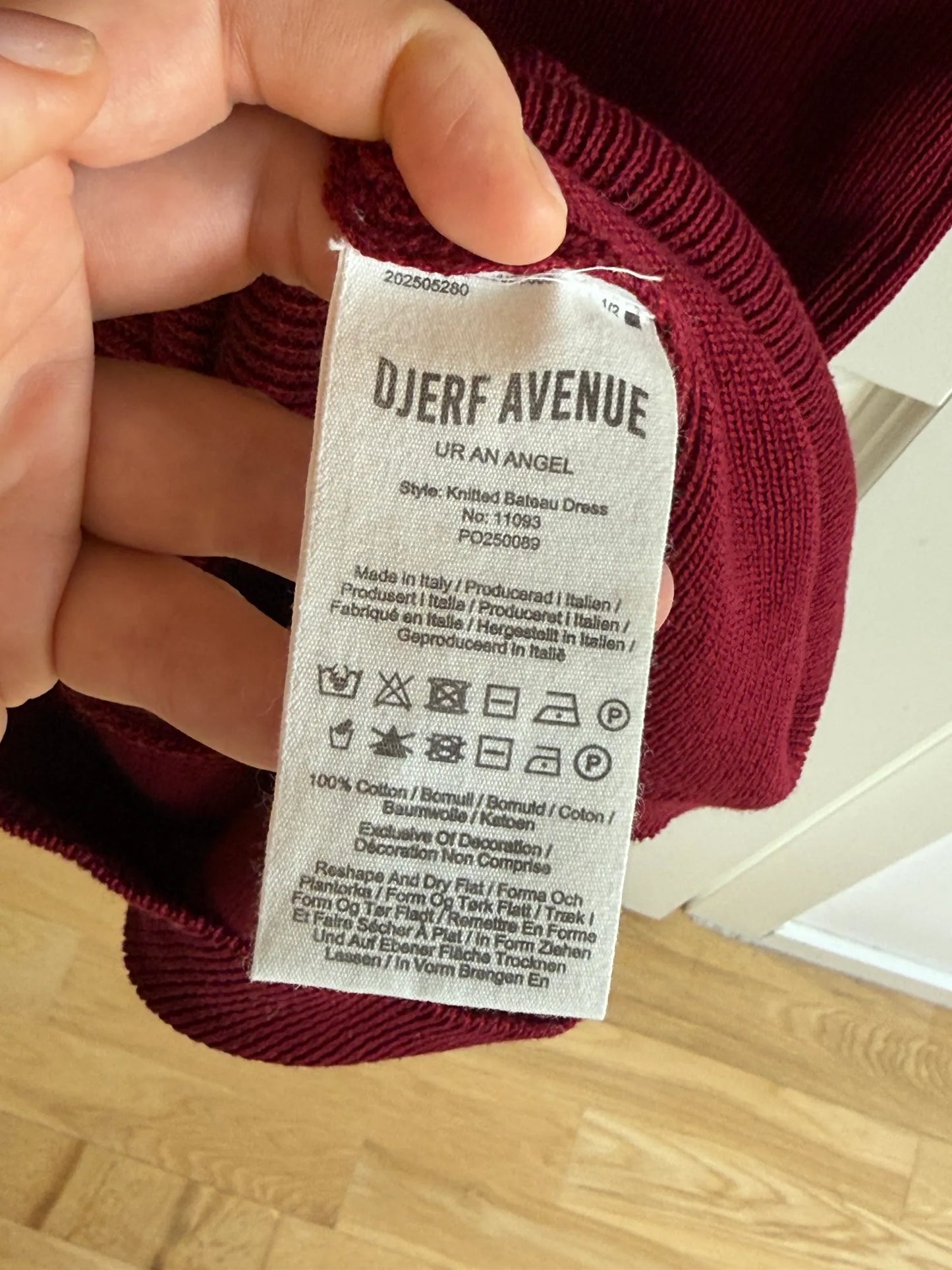 Djerf Avenue Knitted Bateau Cranberry Dress