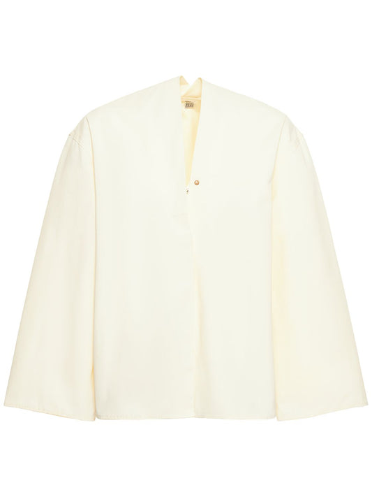 Toteme V-neck Heavy Cotton Blouse Shirt