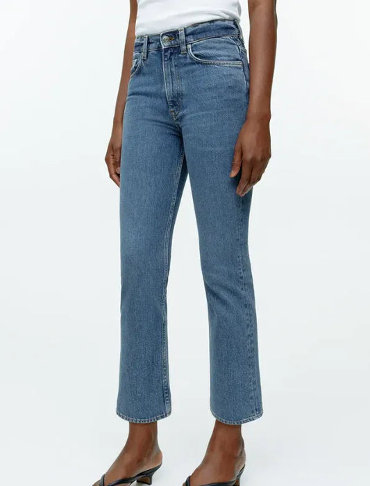 Arket Flared Cropped Stretch Jeans
