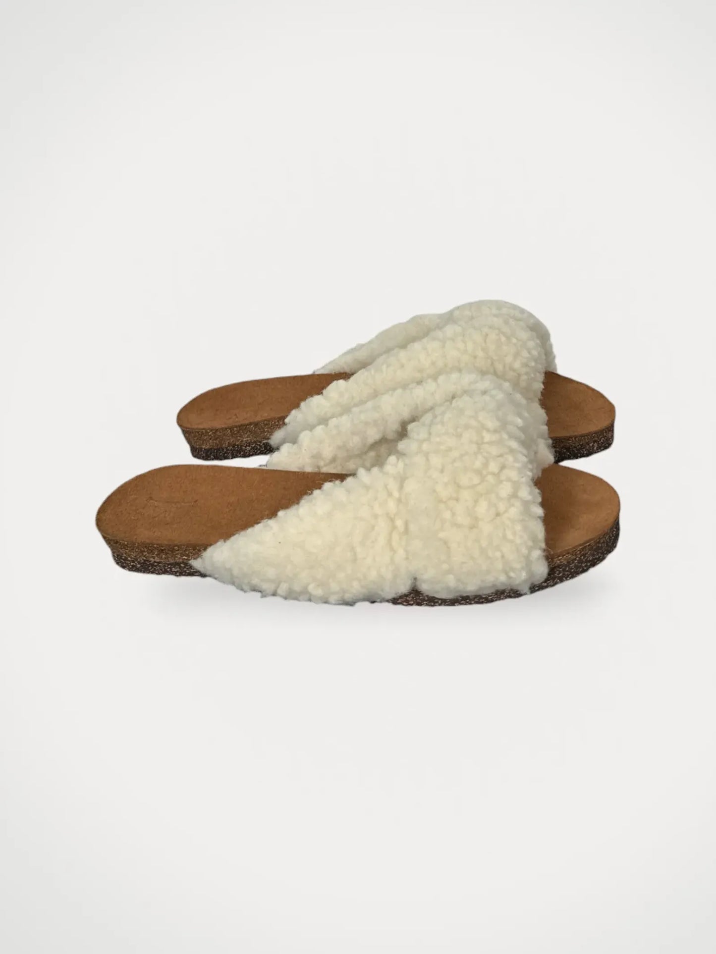 Flattered Lou Creme Teddy Sandals