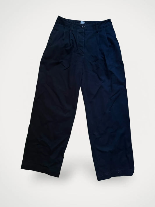 Toteme Relaxed Cotton Black Trousers