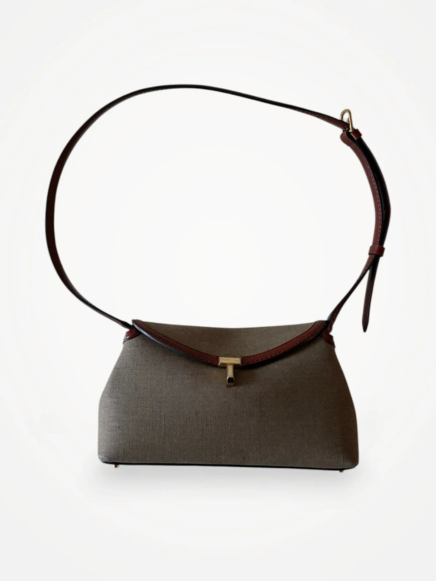 Toteme T Lock Canvas Khaki Green Handbag