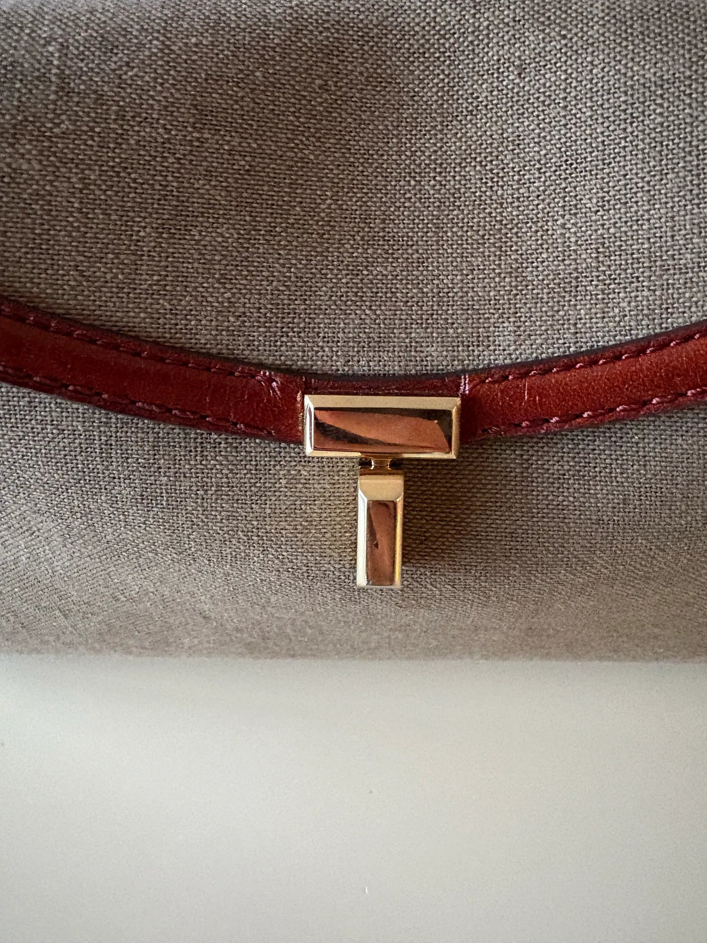 Toteme T Lock Canvas Khaki Green Handbag