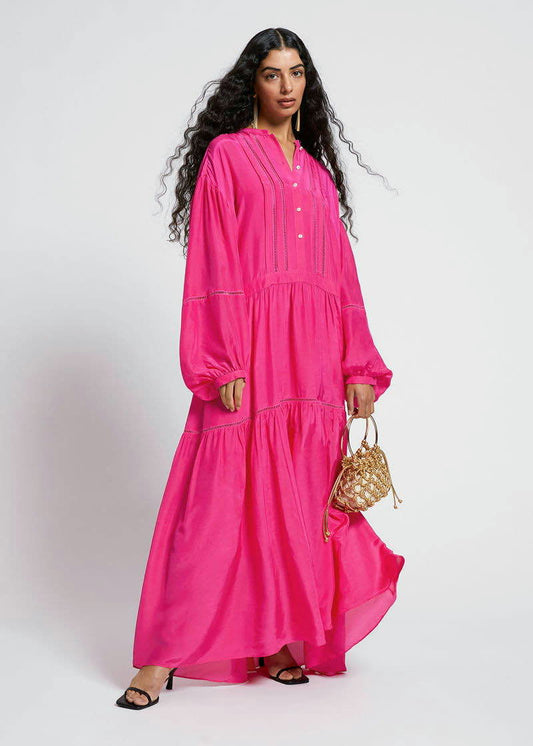& Other Stories Relaxed Lace Trimmed Dress