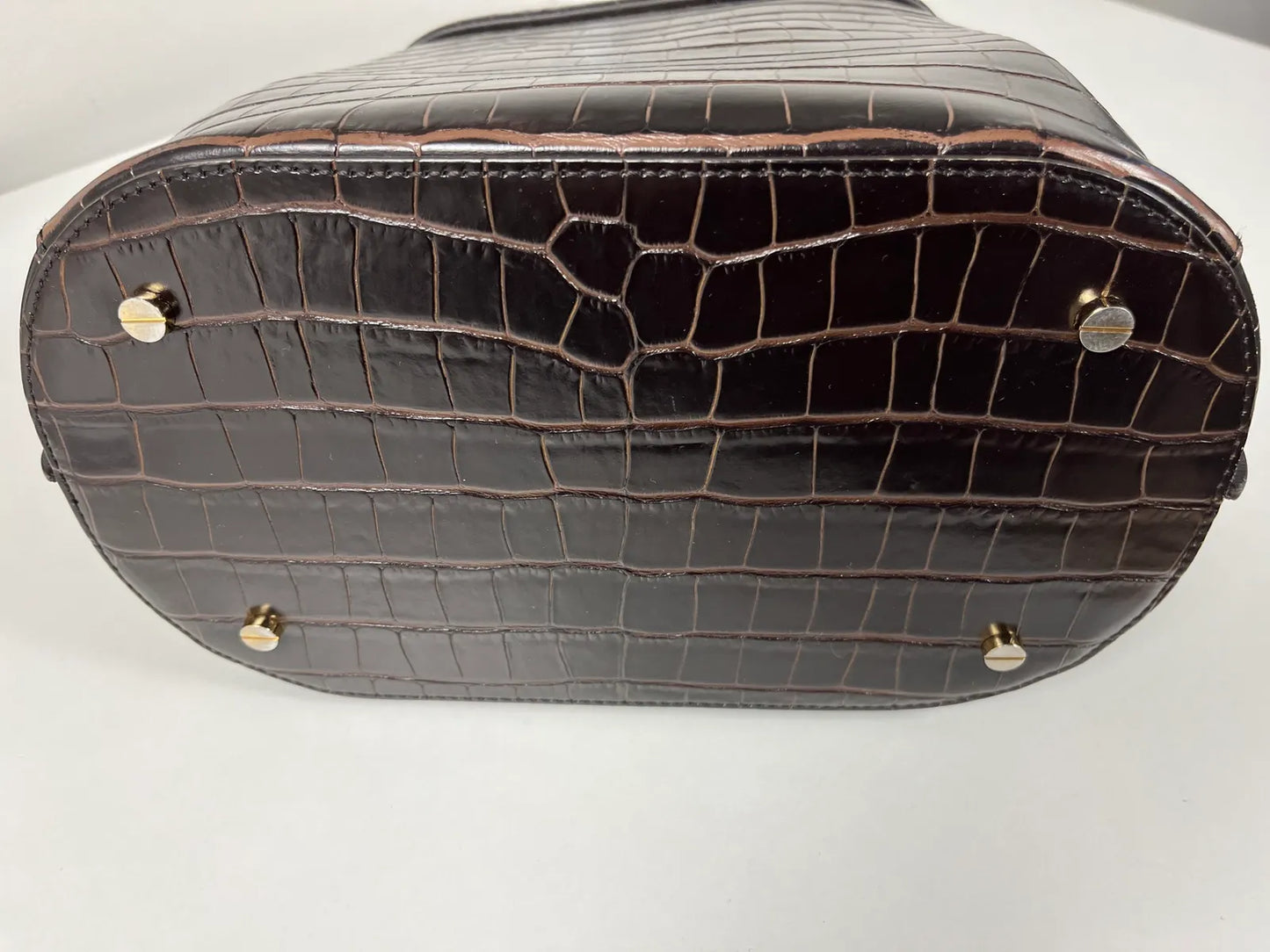 Toteme Leather Bucket Croco Embossed Handbag