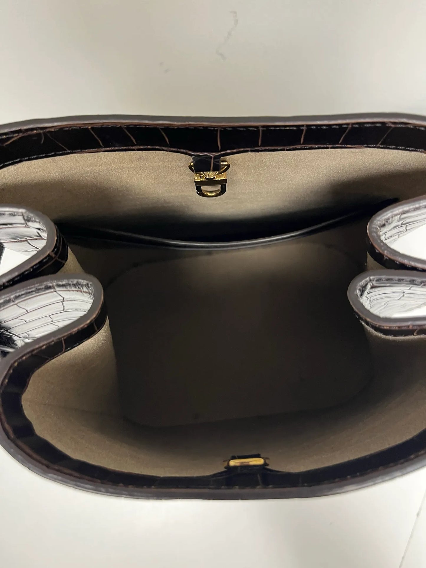 Toteme Leather Bucket Croco Embossed Handbag