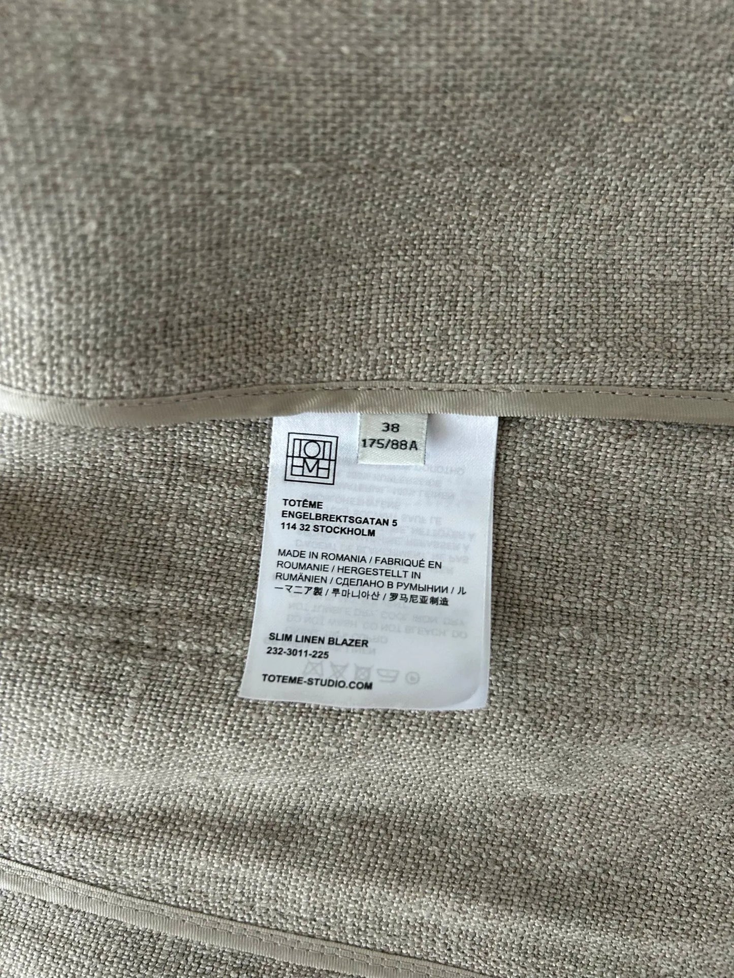 Toteme Slim Linen Blazer