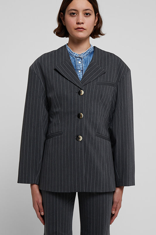 Ganni Stretch Stripe Blazer