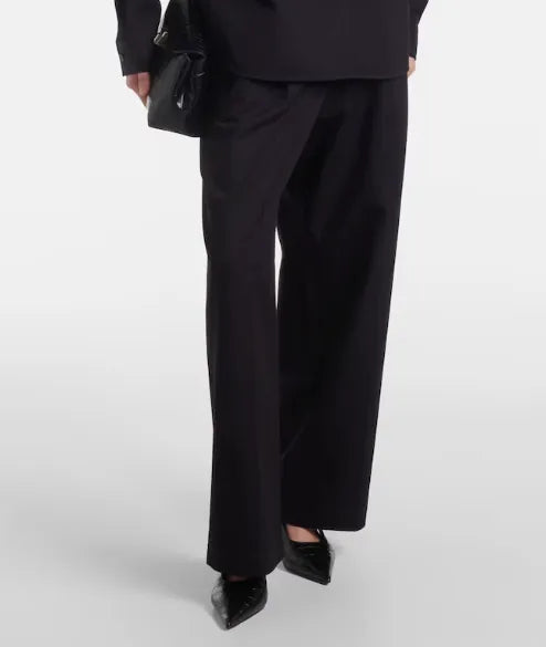 Toteme Relaxed Cotton Black Trousers