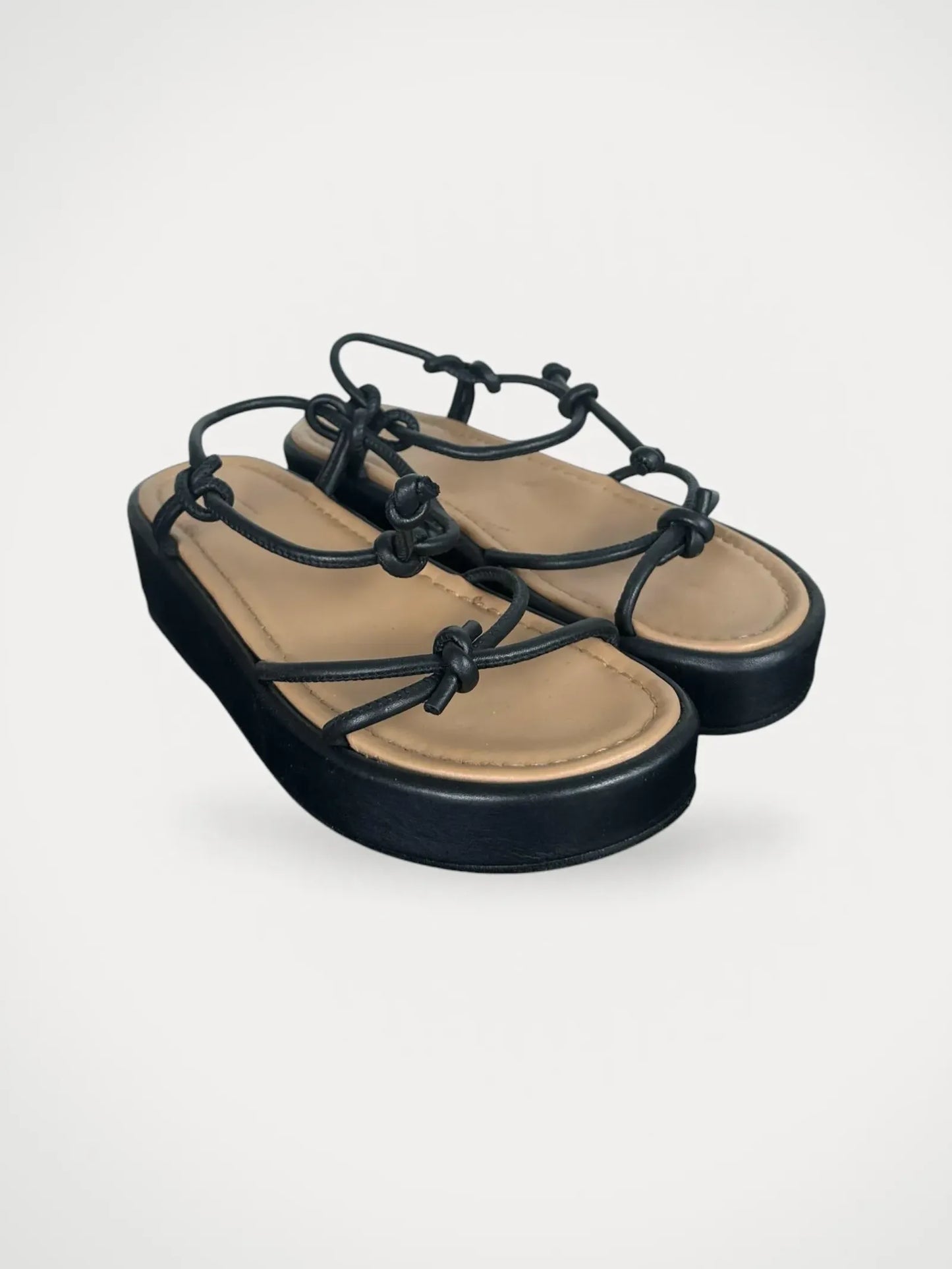 Flattered Heather Leather Black Sandalen