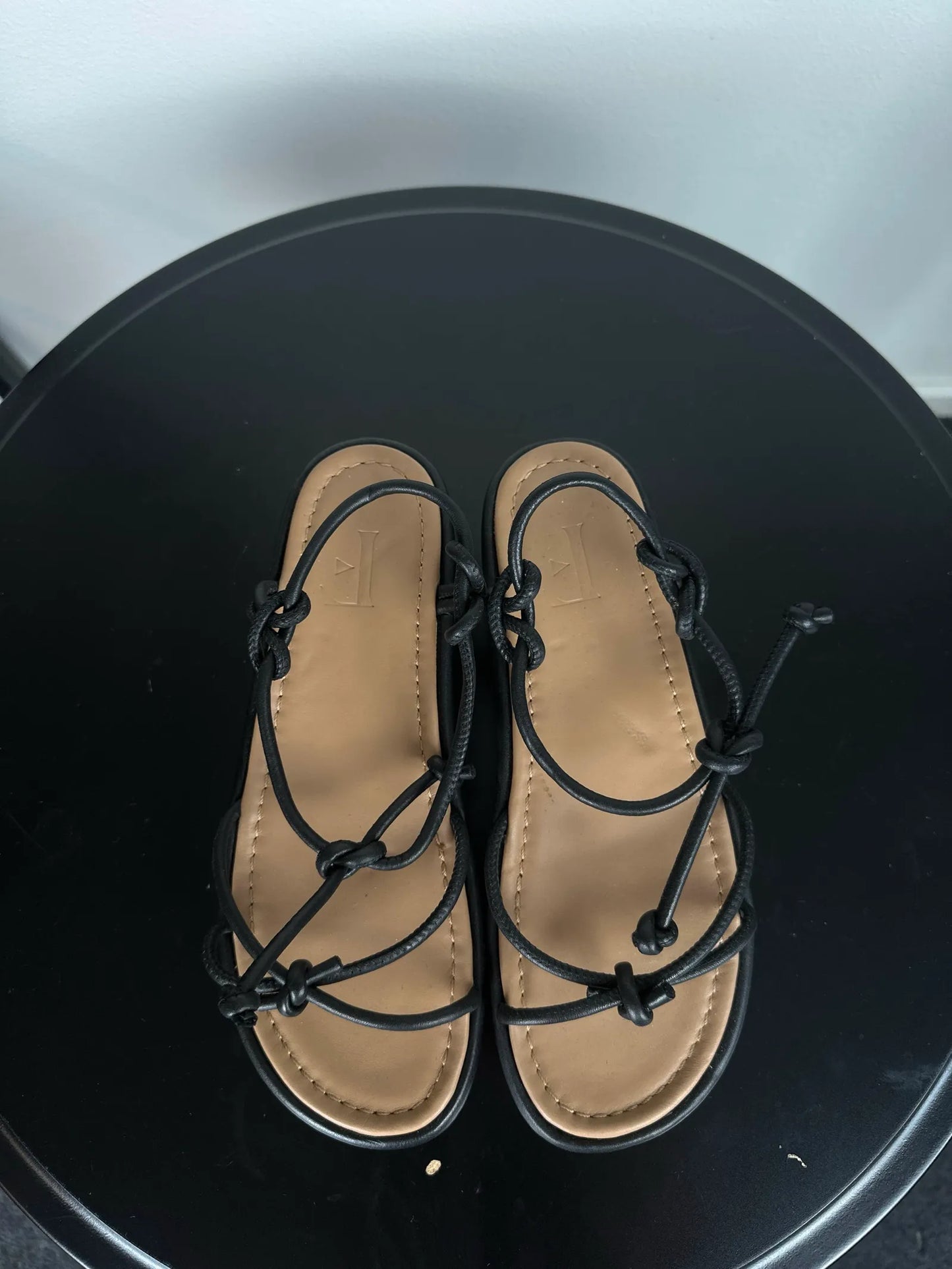 Flattered Heather Leather Black Sandalen