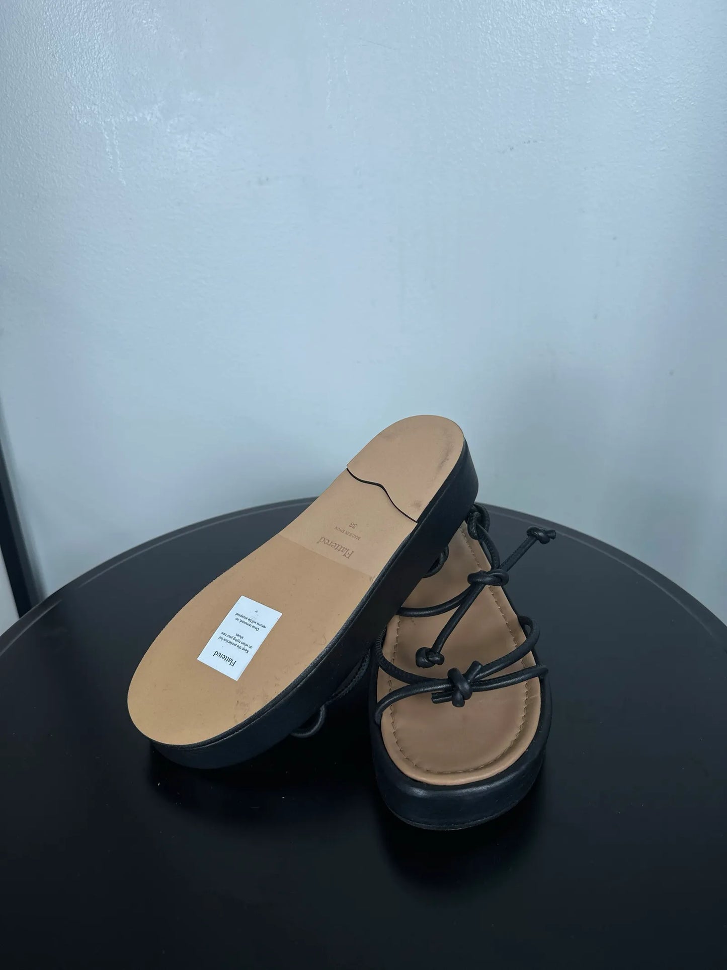 Flattered Heather Leather Black Sandalen