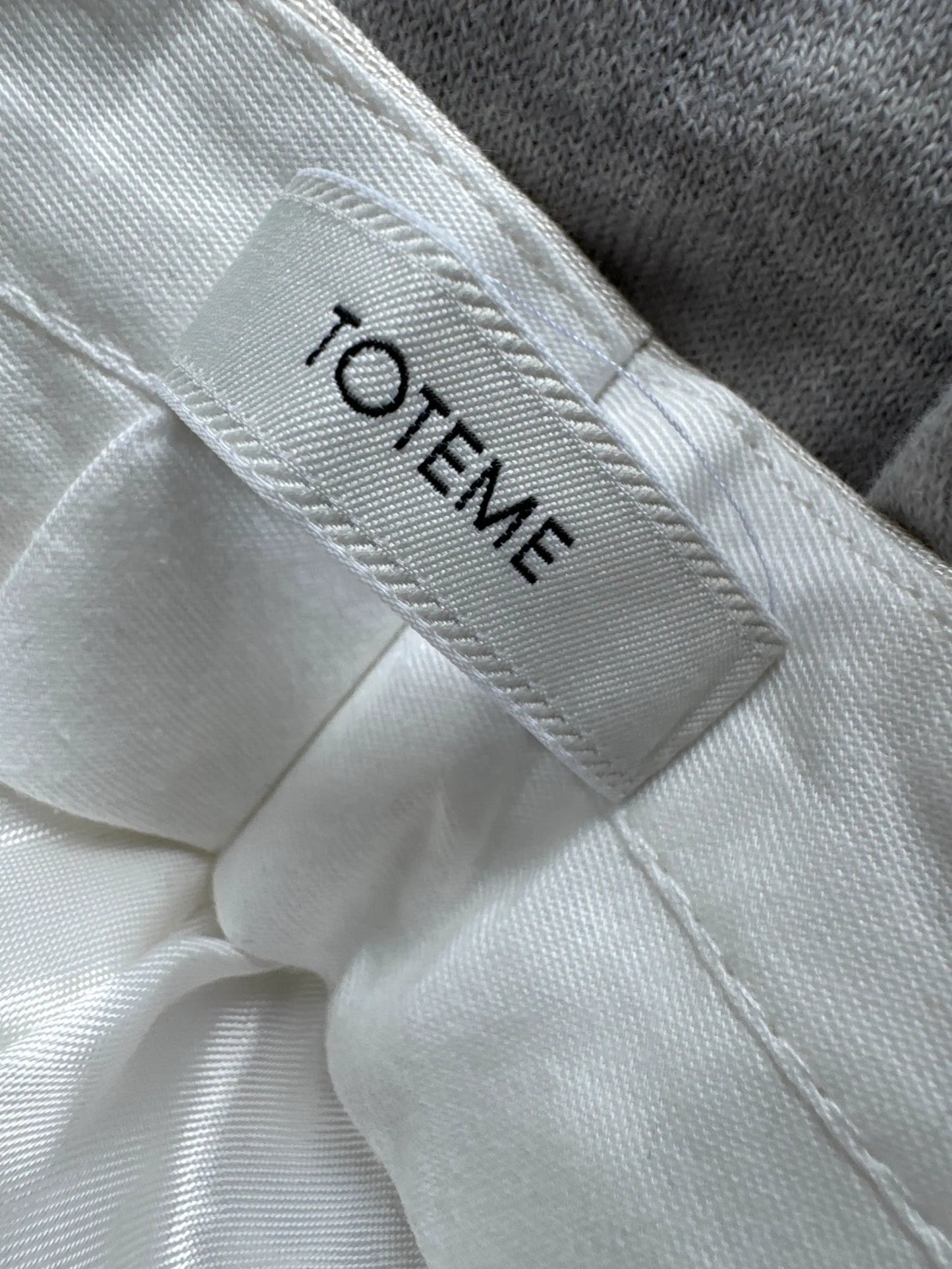Toteme Buckled Slouch Ecru Suit Trousers