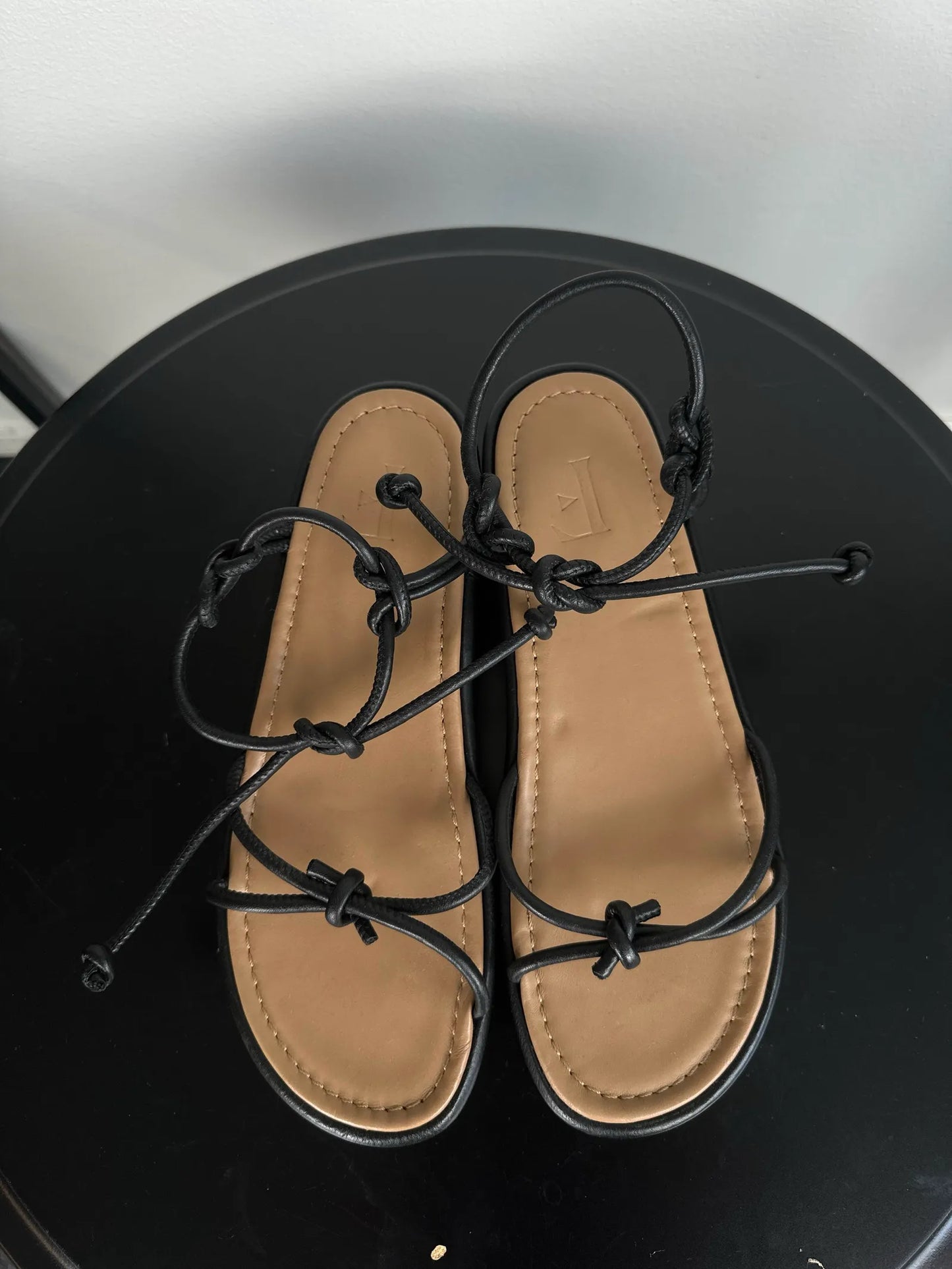 Flattered Heather Leather Black Sandalen