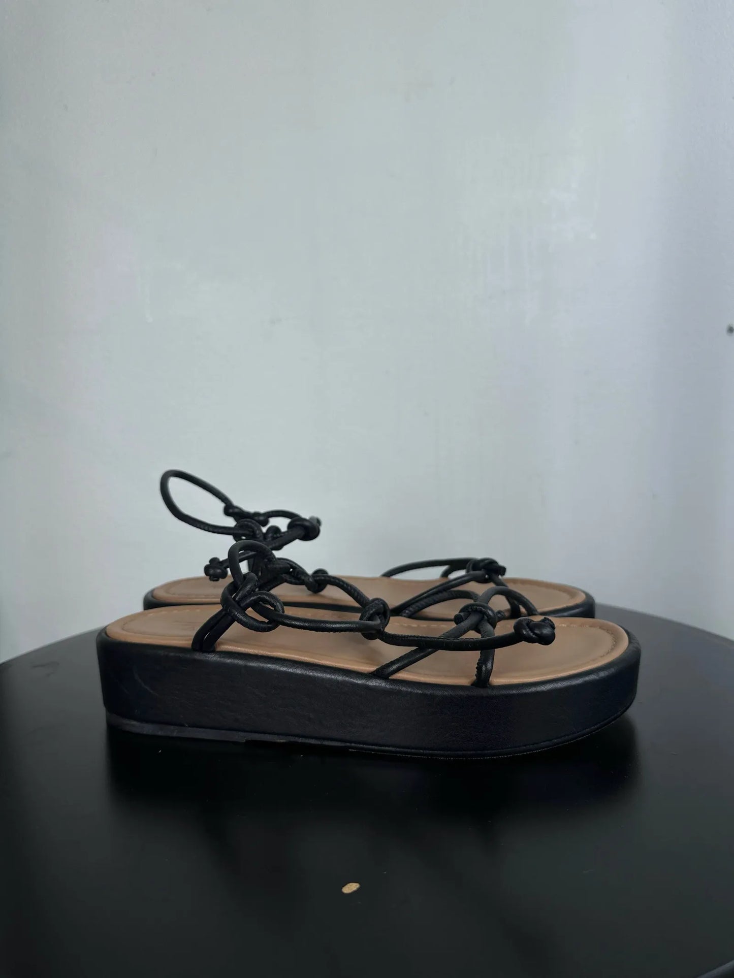 Flattered Heather Leather Black Sandalen