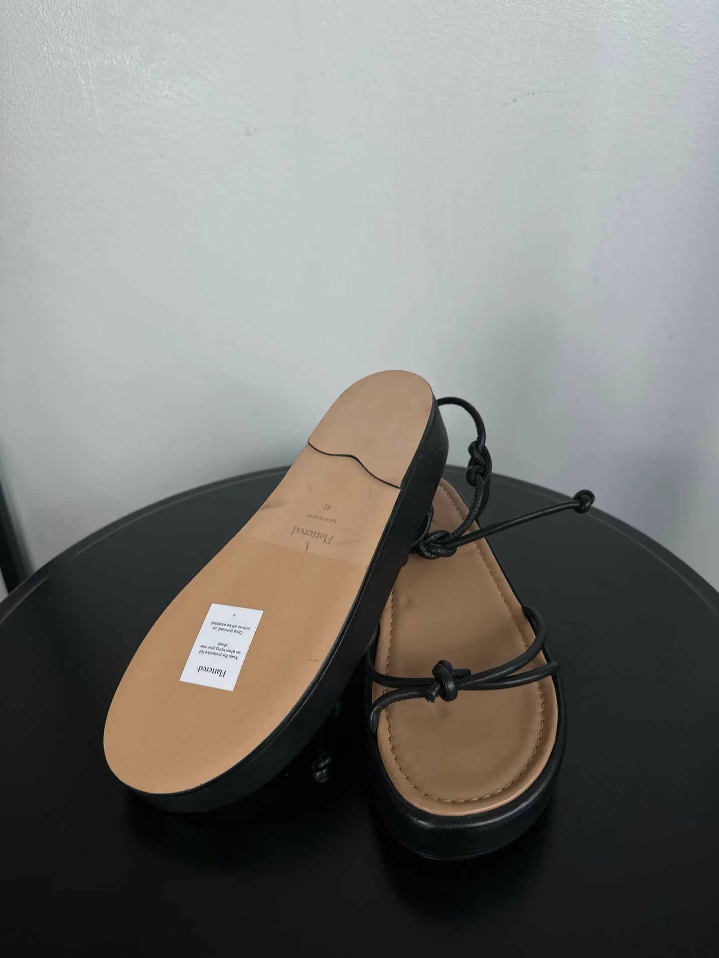 Flattered Heather Leather Black Sandalen