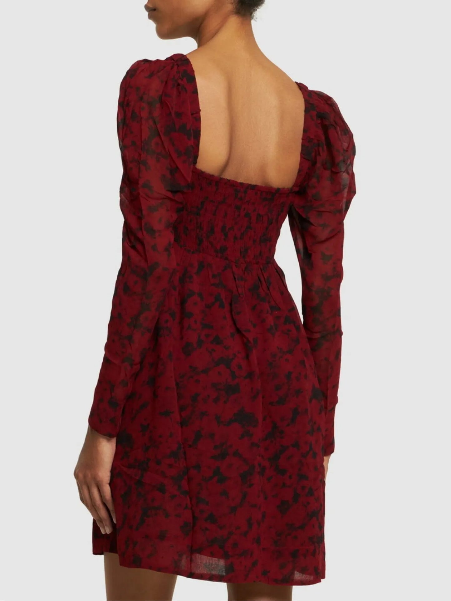 Ganni Printed Georgette Viscose Mini Dress