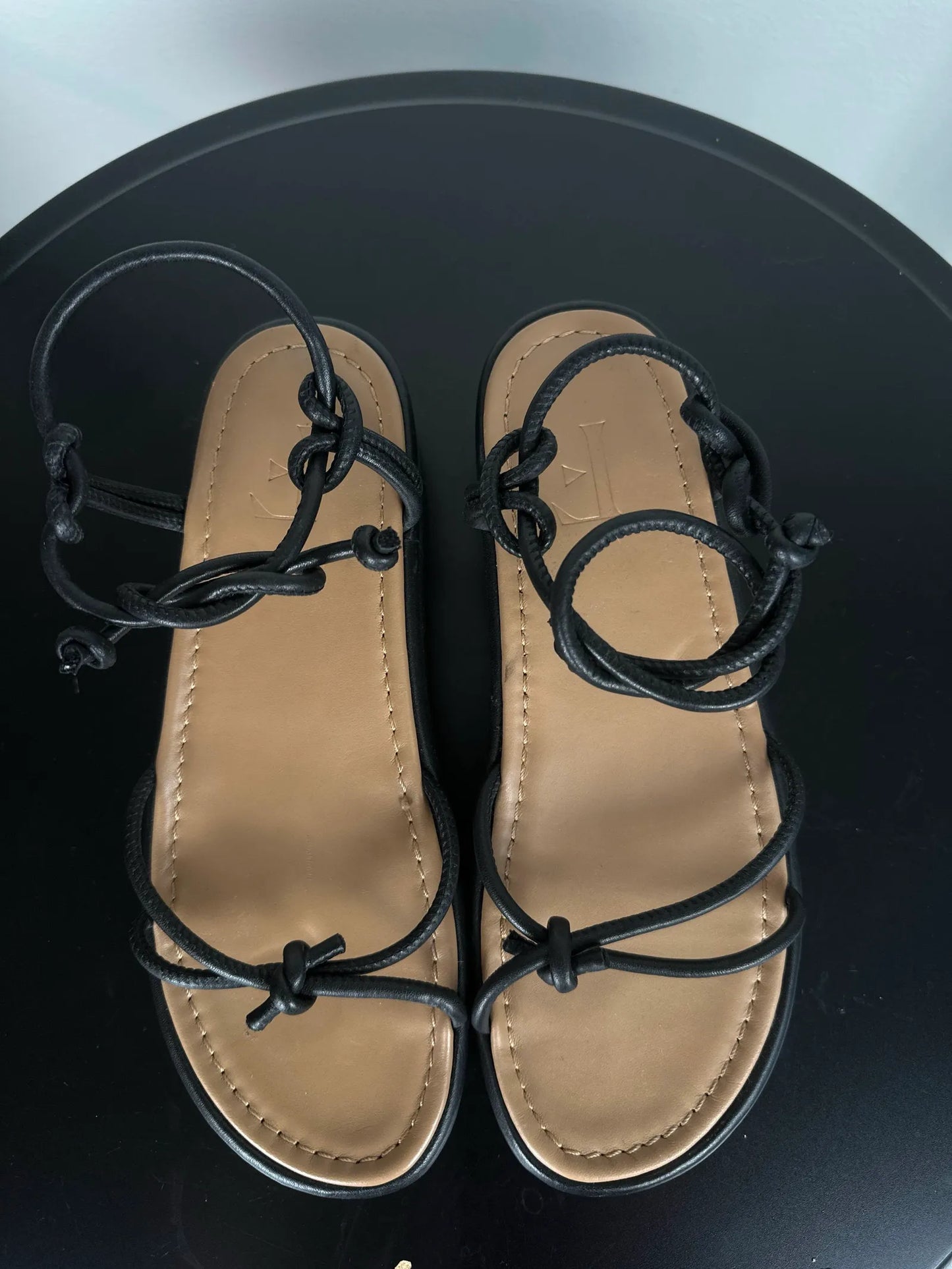 Flattered Heather Leather Black Sandalen