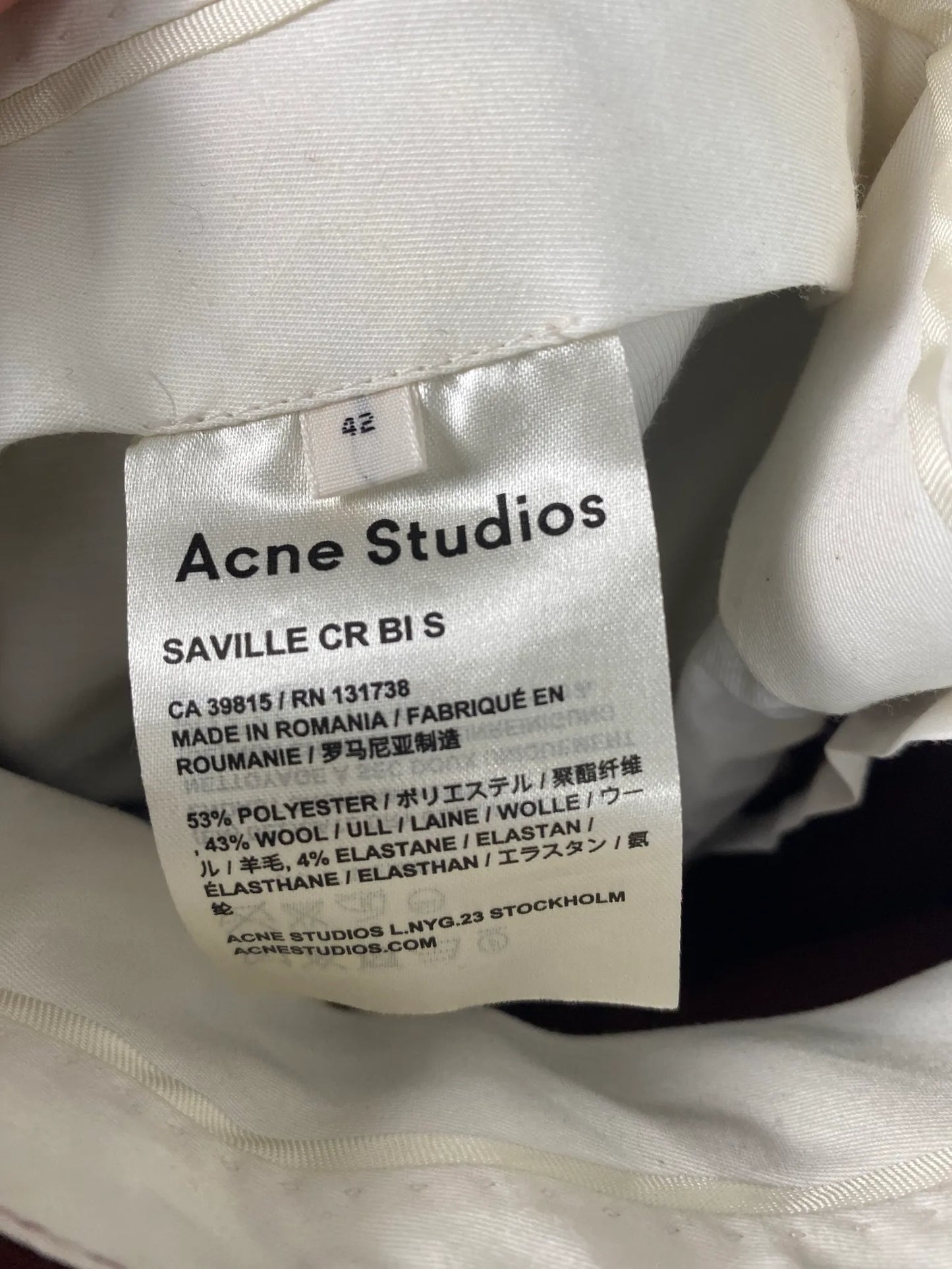 Acne Studios Saville Trousers