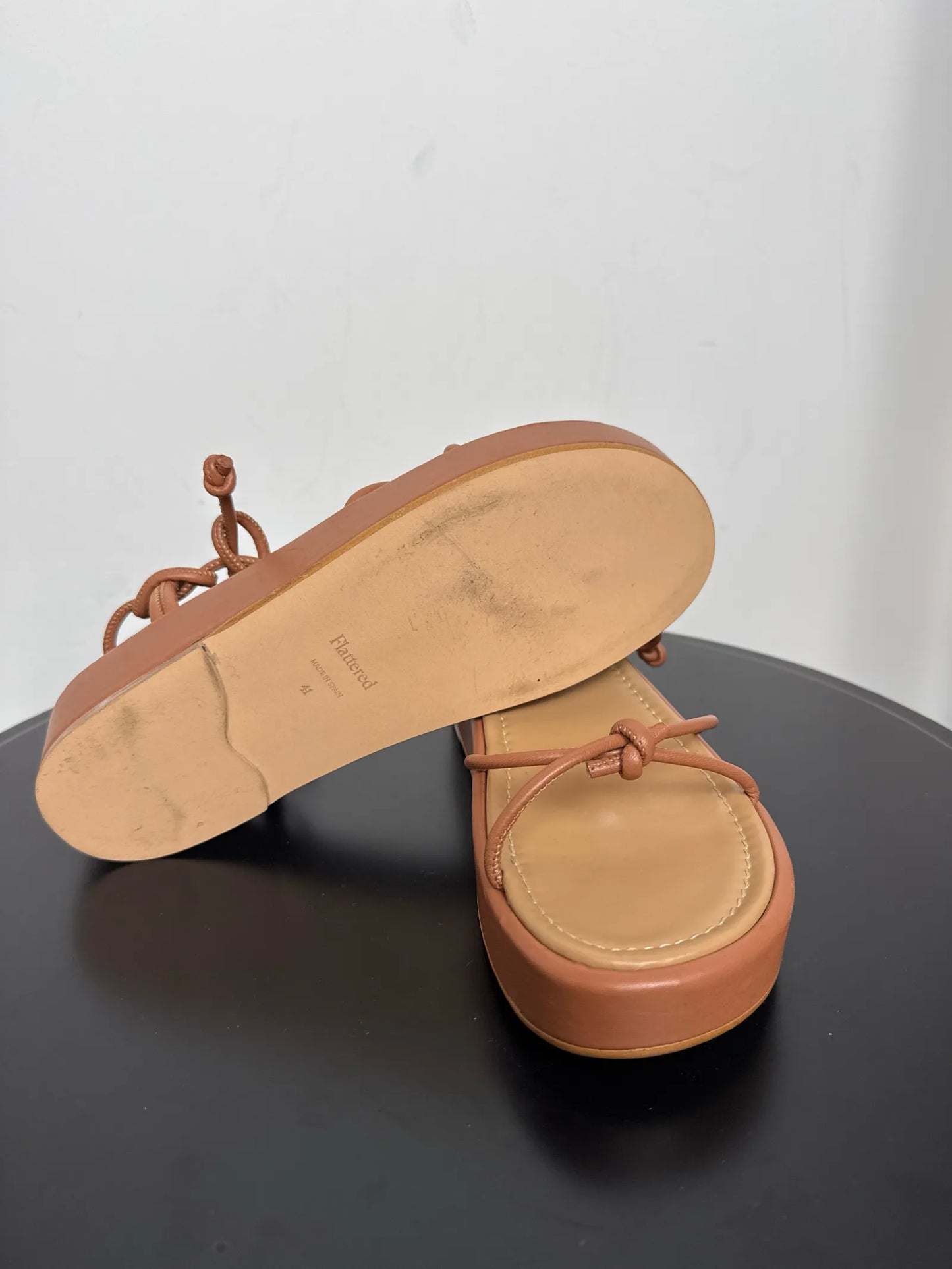 Flattered Heather Cognac Leather Sandals