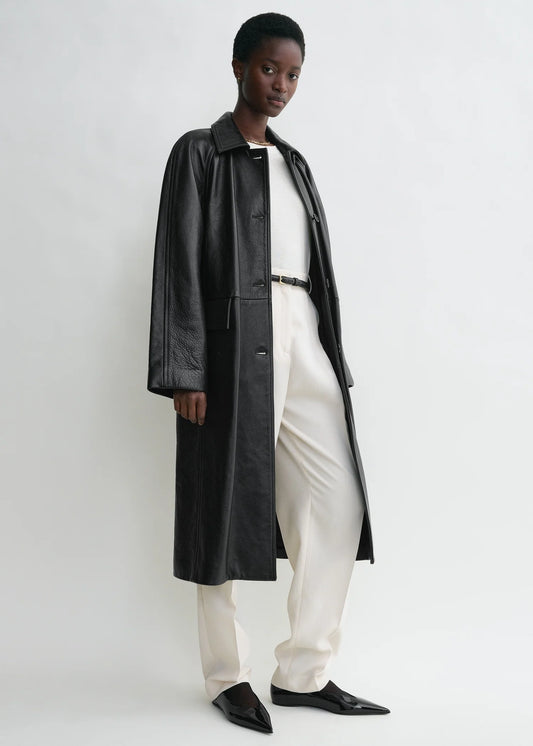 Toteme Raglan-sleeve Leather Coat